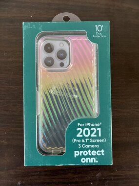 3 For $6 NIP onn Phone Case for iPhone 2021 (Pro 6.1" Screen) 3 Camera - Rainbow